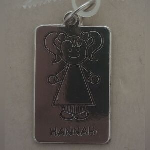 Silver Pendant with Engraved Girl Hannah